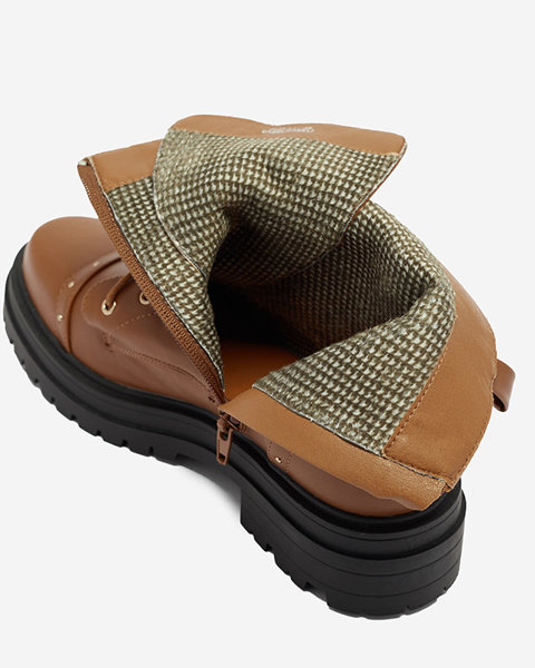 Жіночі черевики-ботфорти верблюжого кольору Ecillo- Взуття