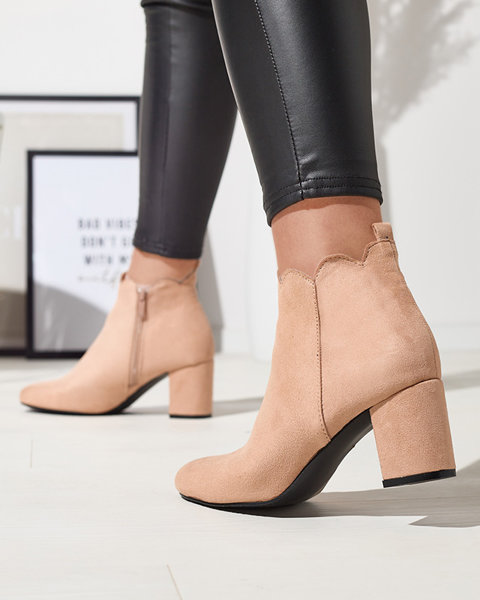 Жіночі черевики з екозамші світло-коричневого кольору Kernag- Footwear