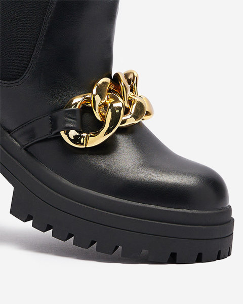Жіночі черевики з ланцюжком чорного кольору Evves- Footwear