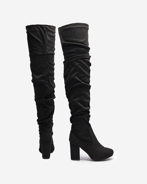 Жіночі чоботи вище коліна чорного кольору Gazey- Взуття
