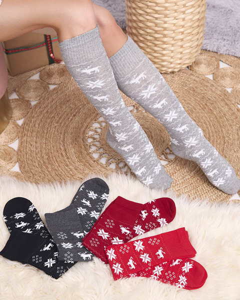 Жіночі довгі новорічні шкарпетки 5 шт./уп - Нижня білизна