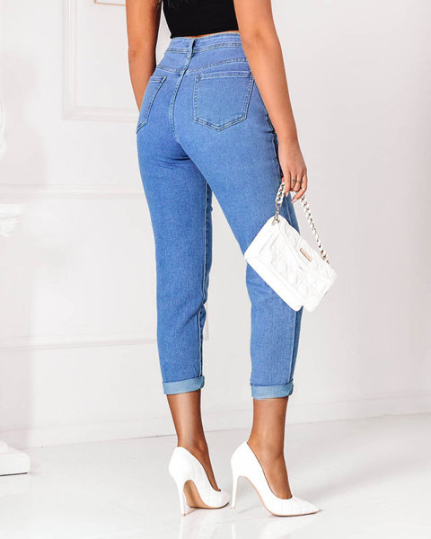 Жіночі джинсові штани для мами синього кольору - Одяг