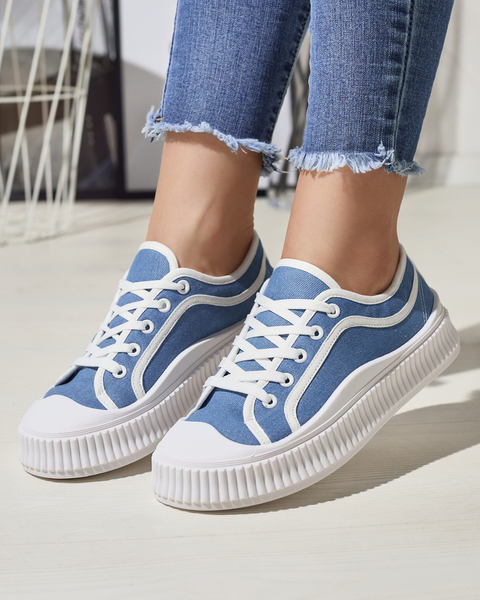 Жіночі кросівки на суцільній підошві синього кольору Dessica - Взуття