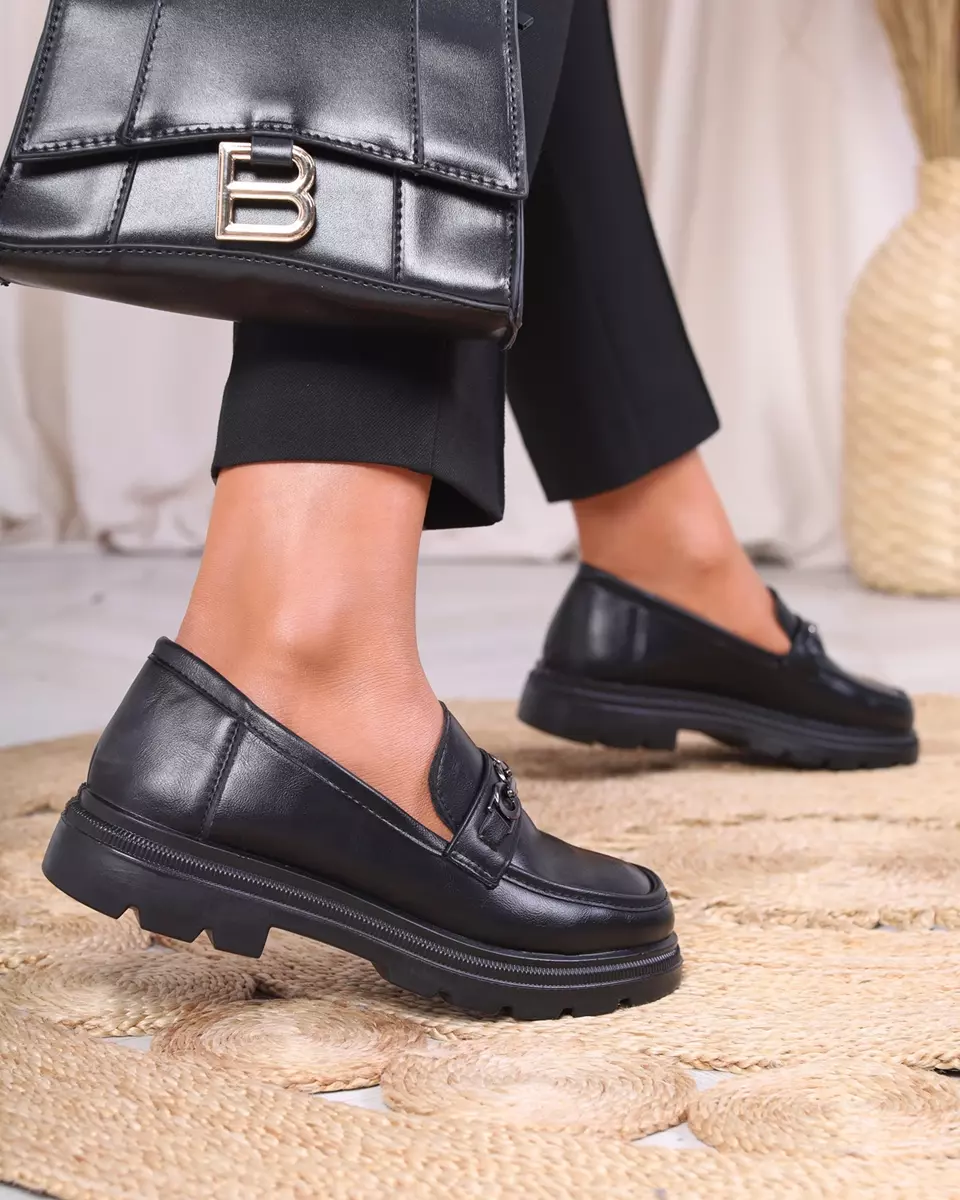 Жіночі мокасини чорного кольору Wenoci - Взуття