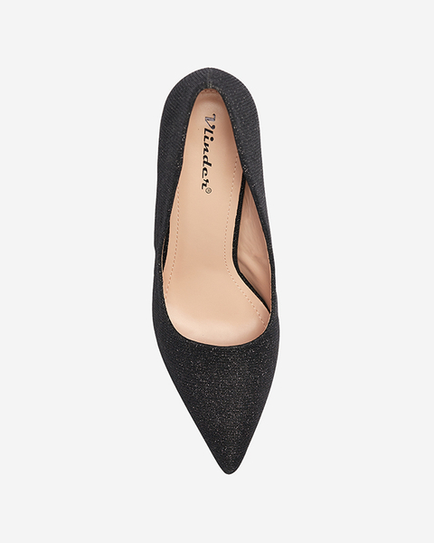 Жіночі парчеві туфлі-човники чорного кольору Bluskita - Взуття