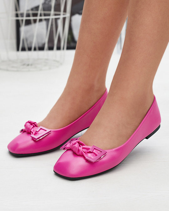 Жіночі рожеві балетки з декором на носі Caxien- Footwear