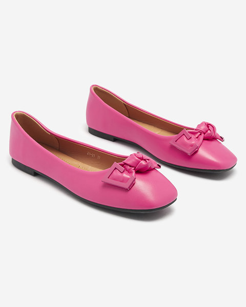 Жіночі рожеві балетки з декором на носі Caxien- Footwear