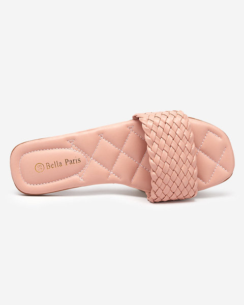 Жіночі рожеві тапочки з плетеною смужкою Cocota - Взуття