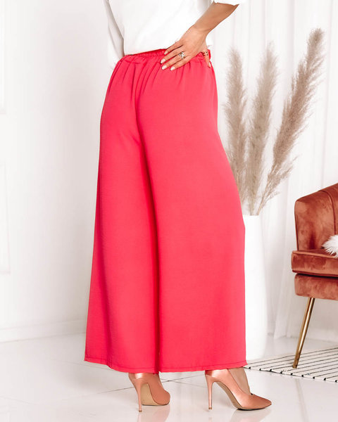 Жіночі широкі штани палаццо кольору фуксії - Одяг