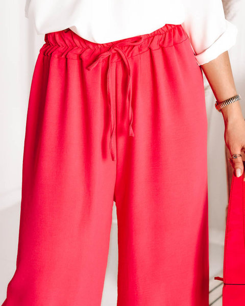 Жіночі широкі штани палаццо кольору фуксії - Одяг