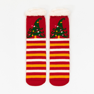 Жіночі шкарпетки з новорічним принтом