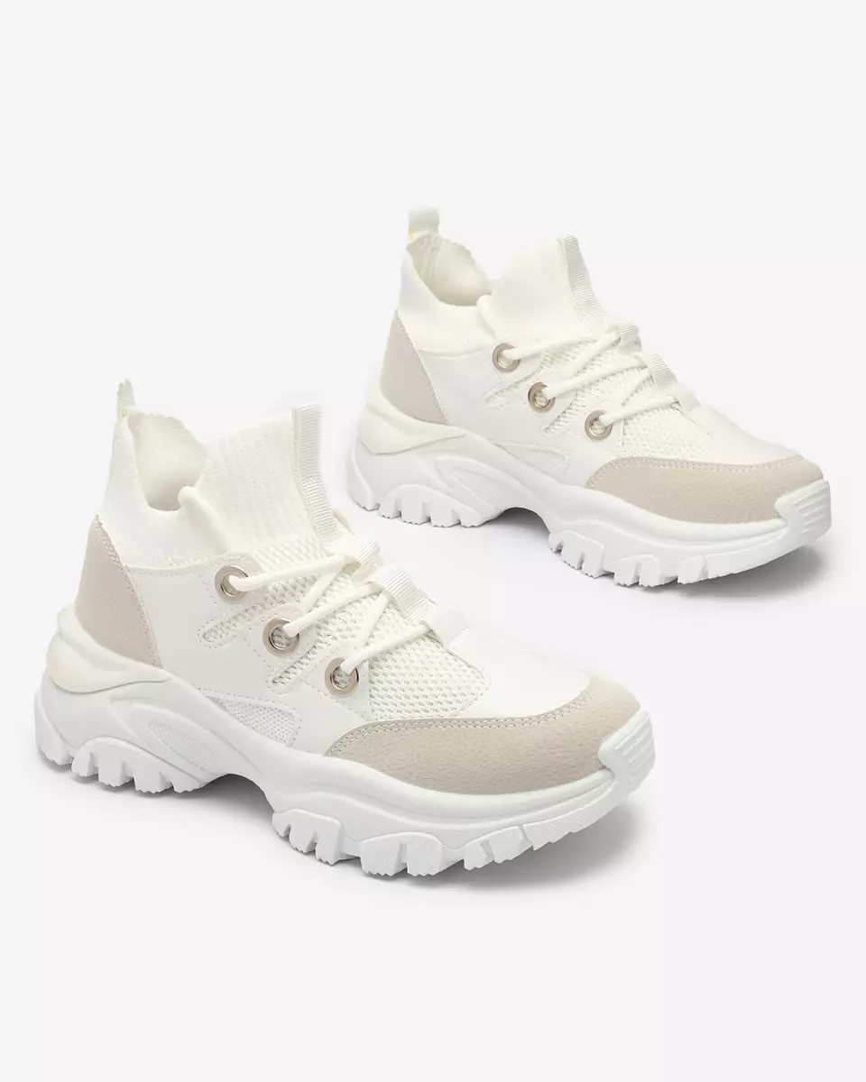 Жіночі спортивні кросівки біло-бежевого кольору Hasola- Footwear