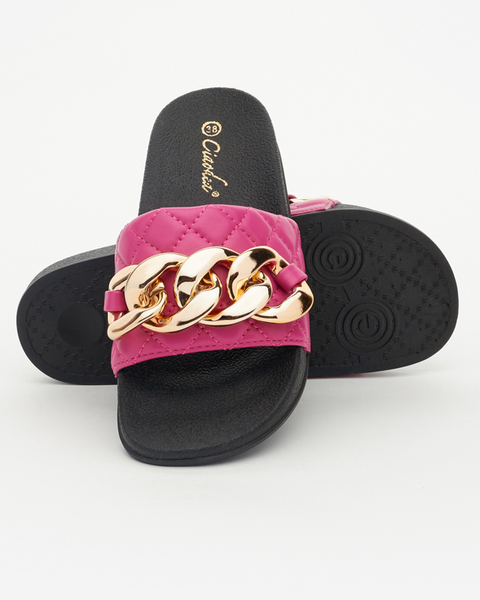 Жіночі темно-рожеві тапочки з декором Lyrynn-Footwear