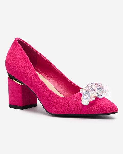 Жіночі туфлі-човники кольору фуксії з різнокольоровими кристалами Xitas - Взуття