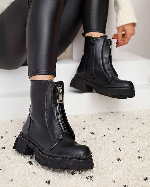 Жіночі утеплені чорні високі черевики Slovys- Взуття