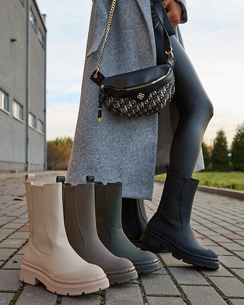 Жіночі утеплені кремові високі чоботи Jori - Взуття