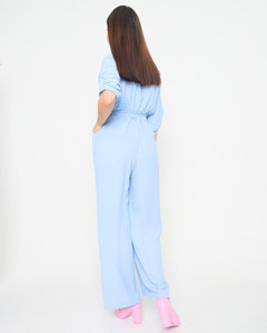 Жіночий синій довгий комбінезон - Одяг
