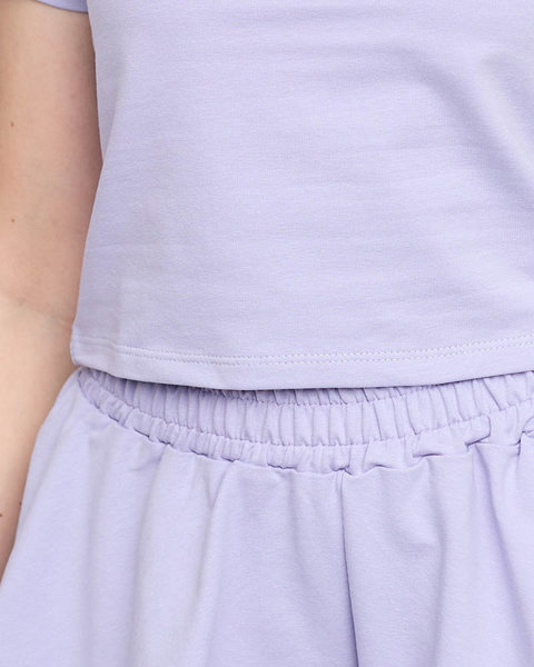 Жіночий спортивний кроп-топ фіолетового кольору - Одяг