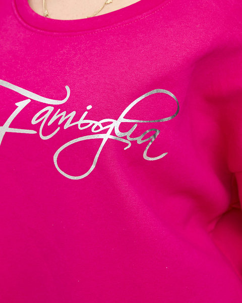 Жіночий світшот з написом темно-рожевого кольору - Одяг