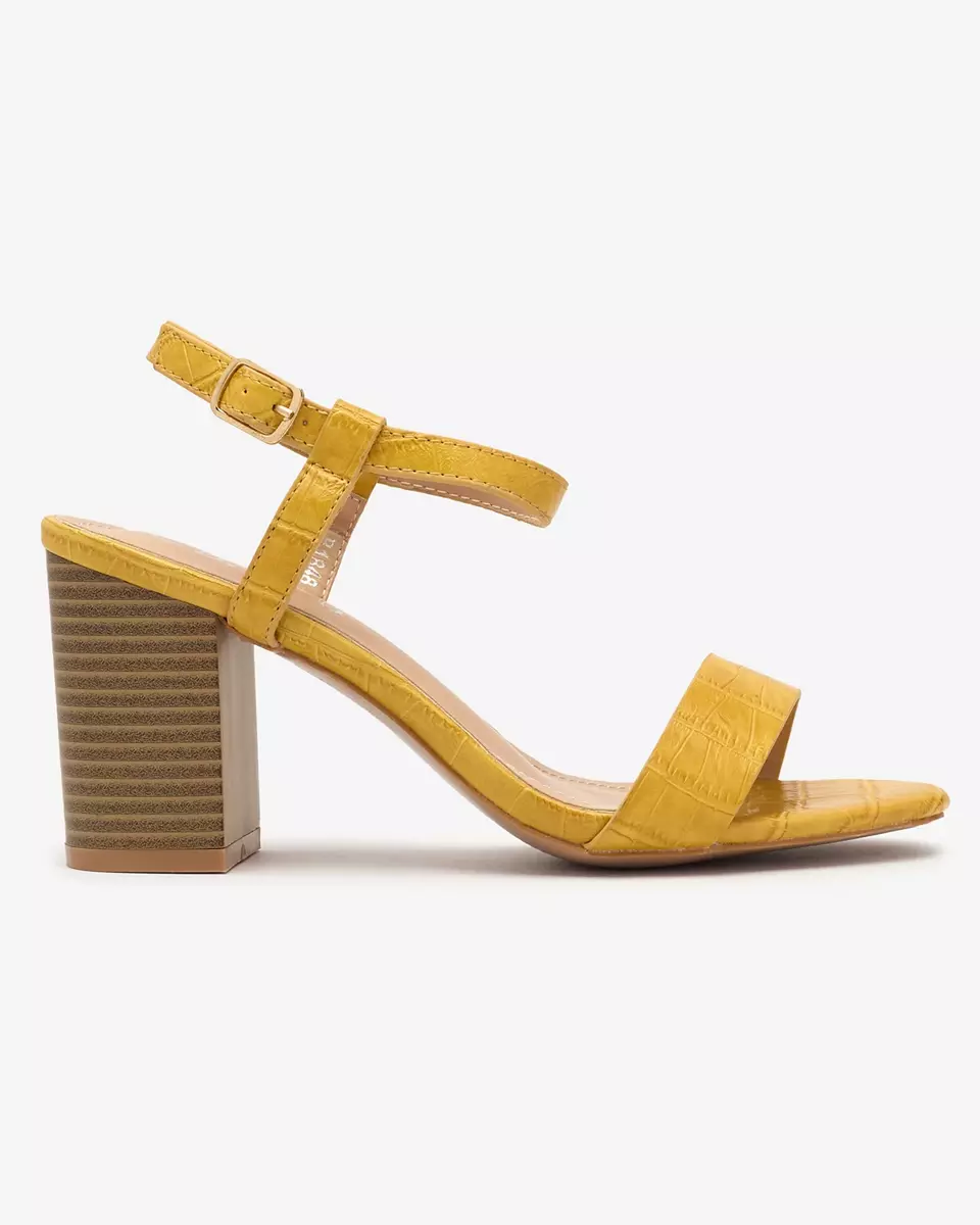 Жовті жіночі босоніжки з тисненням Francola- Footwear
